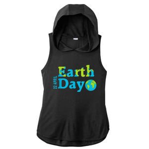 Happy Earth Day 2024 Gift Earth Day Ladies PosiCharge Tri-Blend Wicking Draft Hoodie Tank