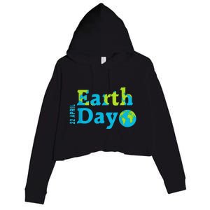 Happy Earth Day 2024 Gift Earth Day Crop Fleece Hoodie