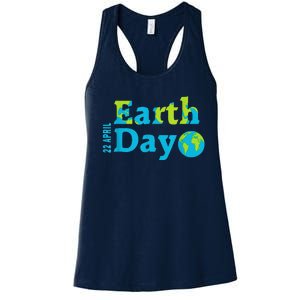 Happy Earth Day 2024 Gift Earth Day Women's Racerback Tank