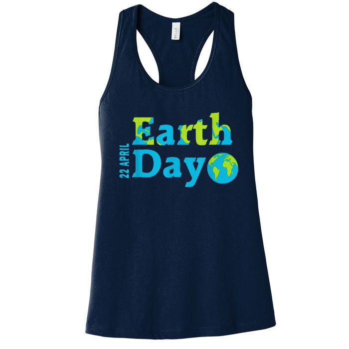 Happy Earth Day 2024 Gift Earth Day Women's Racerback Tank