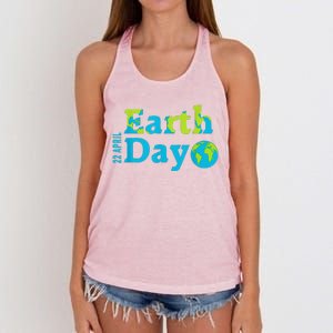 Happy Earth Day 2024 Gift Earth Day Women's Knotted Racerback Tank