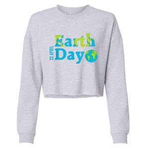 Happy Earth Day 2024 Gift Earth Day Cropped Pullover Crew