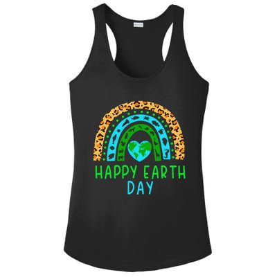 Happy Earth Day 2024 Rainbow Earth Lover Teachers Ladies PosiCharge Competitor Racerback Tank