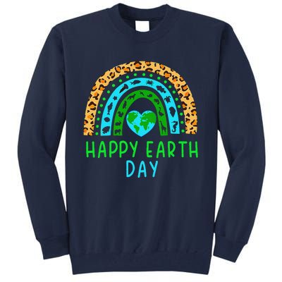 Happy Earth Day 2024 Rainbow Earth Lover Teachers Tall Sweatshirt