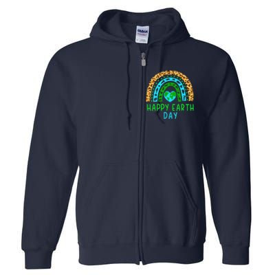 Happy Earth Day 2024 Rainbow Earth Lover Teachers Full Zip Hoodie