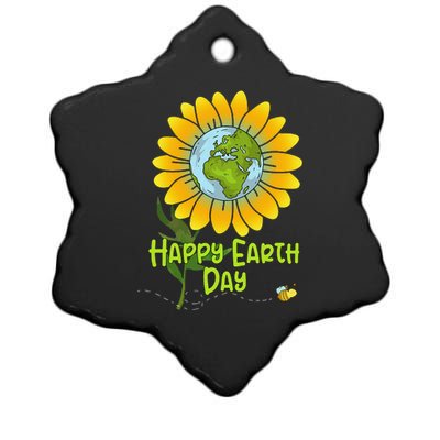 Happy Earth Day Every Day Sunflower Teachers Earth Day Ceramic Star Ornament