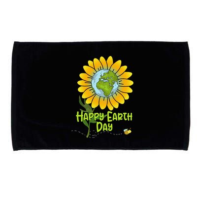Happy Earth Day Every Day Sunflower Teachers Earth Day Microfiber Hand Towel