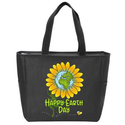 Happy Earth Day Every Day Sunflower Teachers Earth Day Zip Tote Bag