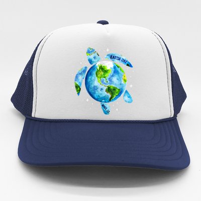 Happy Earth Day Restore Earth Sea Turtle Art Save The Planet Funny Gift Trucker Hat