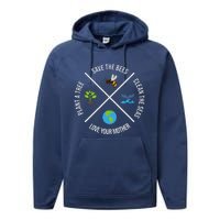 Happy Earth Day Plant Trees Clean Seas Save Bees Fun Science Performance Fleece Hoodie