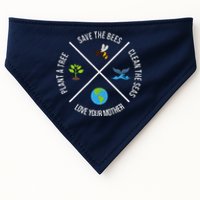 Happy Earth Day Plant Trees Clean Seas Save Bees Fun Science USA-Made Doggie Bandana