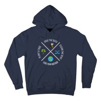 Happy Earth Day Plant Trees Clean Seas Save Bees Fun Science Hoodie