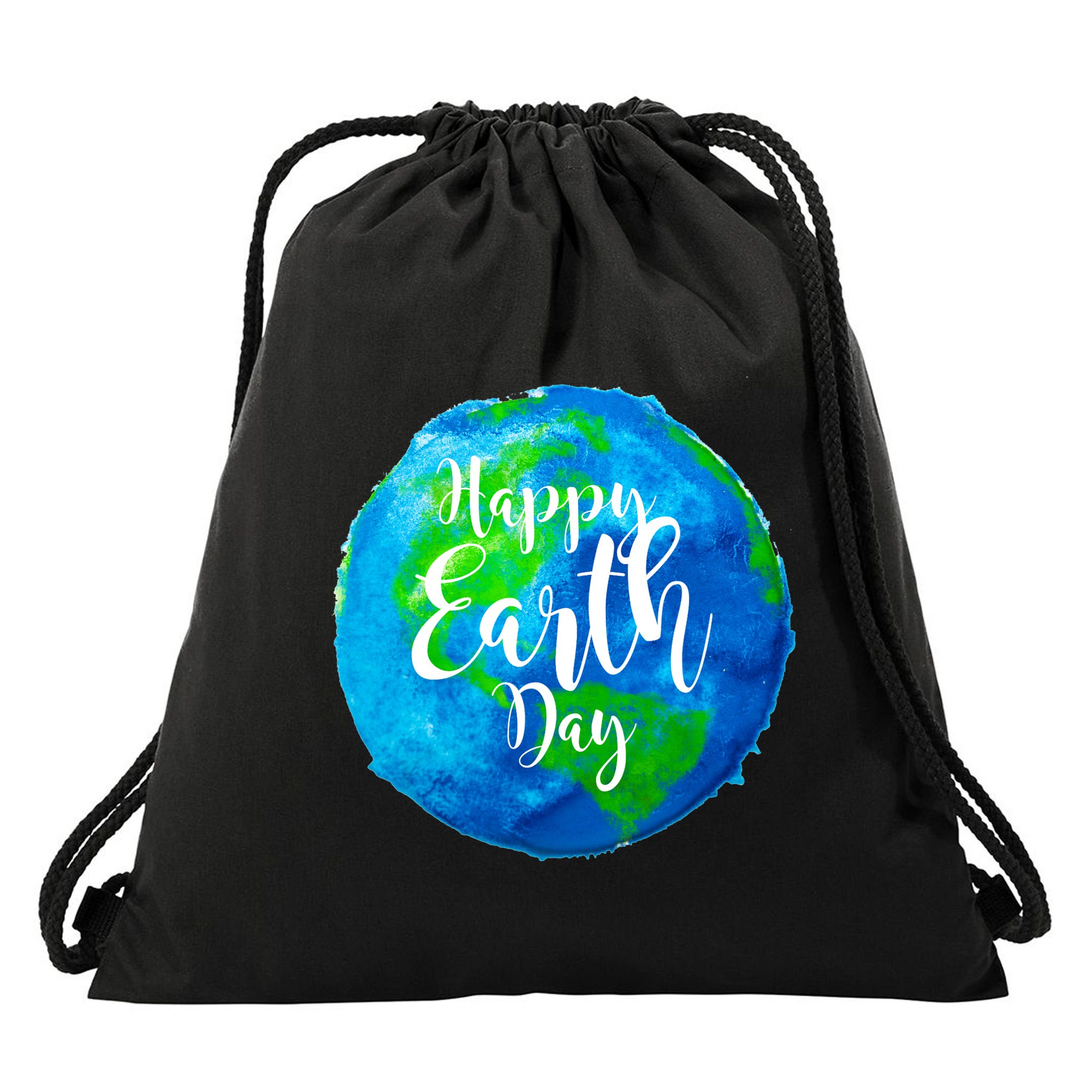 Happy Earth Day Globe Drawstring Bag