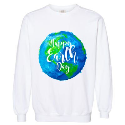 Happy Earth Day Globe Garment-Dyed Sweatshirt