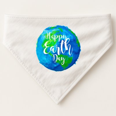 Happy Earth Day Globe USA-Made Doggie Bandana