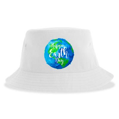 Happy Earth Day Globe Sustainable Bucket Hat