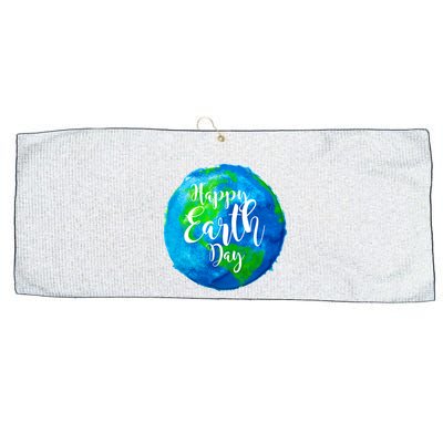 Happy Earth Day Globe Large Microfiber Waffle Golf Towel