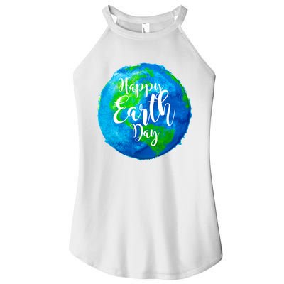 Happy Earth Day Globe Women's Perfect Tri Rocker Tank