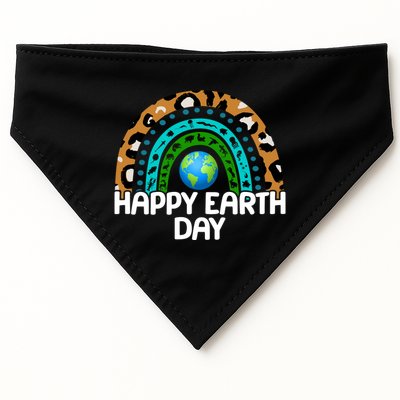 Happy Earth Day Wildlife Sealife Rainbow USA-Made Doggie Bandana