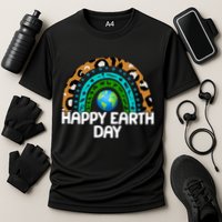 Happy Earth Day Wildlife Sealife Rainbow Cooling Performance Crew T-Shirt