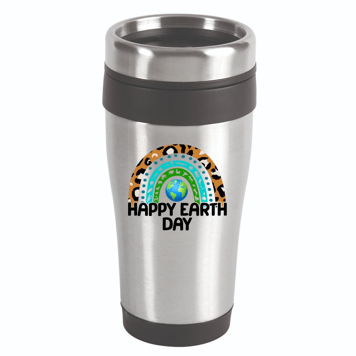 Happy Earth Day Wildlife Sealife Rainbow 16oz Travel Tumbler