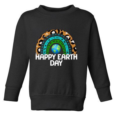 Happy Earth Day Wildlife Sealife Rainbow Toddler Sweatshirt