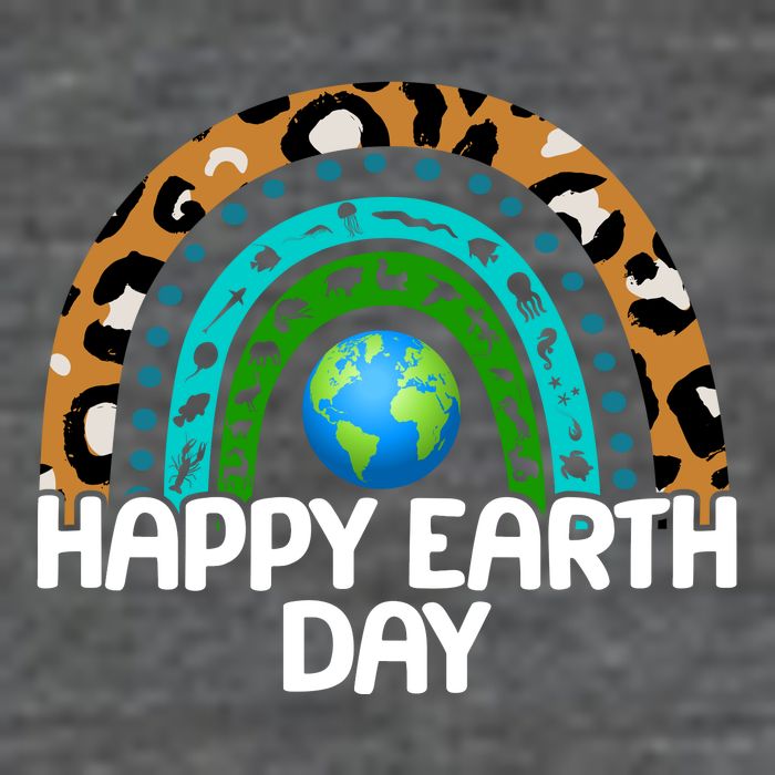 Happy Earth Day Wildlife Sealife Rainbow T-Shirt