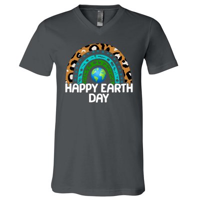 Happy Earth Day Wildlife Sealife Rainbow V-Neck T-Shirt