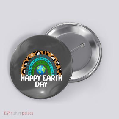 Happy Earth Day Wildlife Sealife Rainbow Button