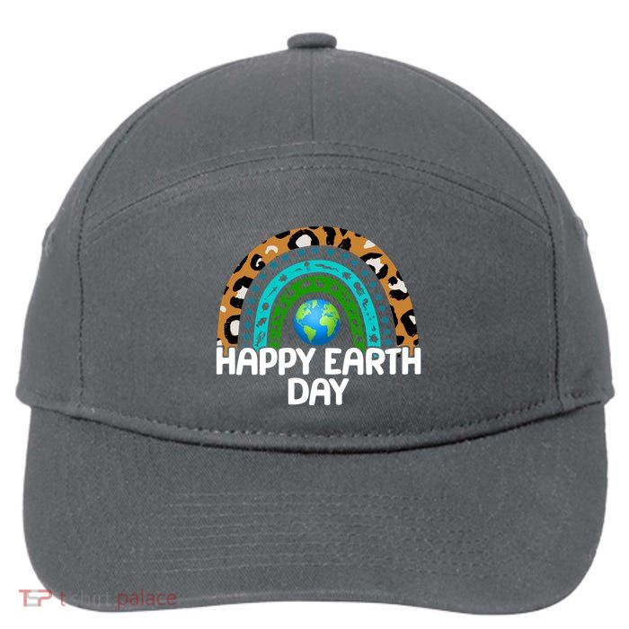 Happy Earth Day Wildlife Sealife Rainbow 7-Panel Snapback Hat