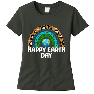 Happy Earth Day Wildlife Sealife Rainbow Womens T-Shirt