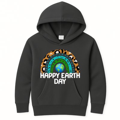 Happy Earth Day Wildlife Sealife Rainbow Kids Hoodie