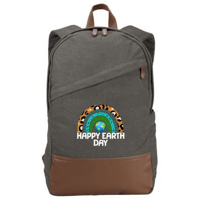 Happy Earth Day Wildlife Sealife Rainbow Cotton Canvas Backpack