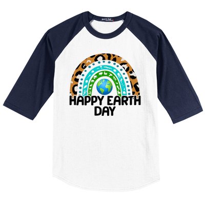 Happy Earth Day Wildlife Sealife Rainbow Baseball Sleeve Shirt