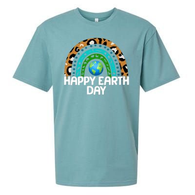 Happy Earth Day Wildlife Sealife Rainbow Sueded Cloud Jersey T-Shirt