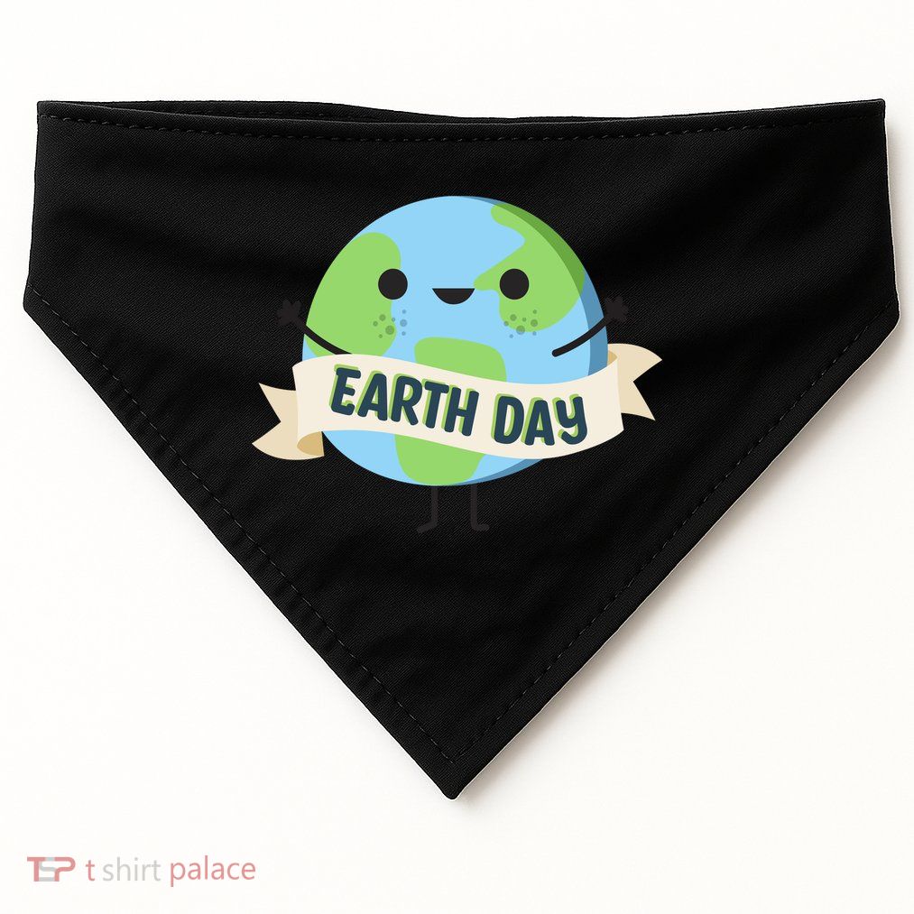 Happy Earth Day USA-Made Doggie Bandana
