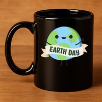 Happy Earth Day 11oz C Handle Ceramic Mug