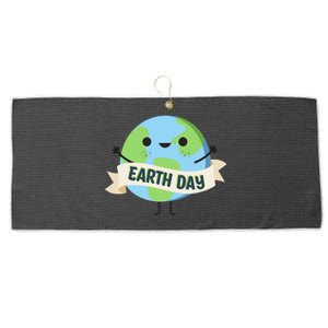 Happy Earth Day Large Microfiber Waffle Golf Towel