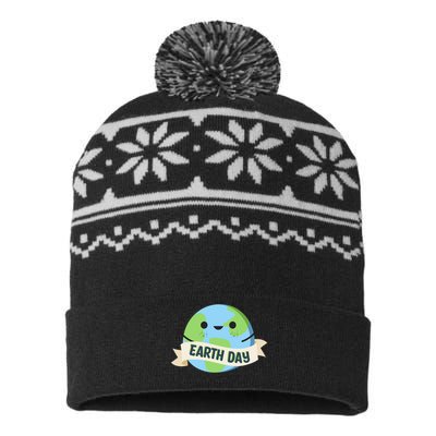 Happy Earth Day USA-Made Snowflake Beanie