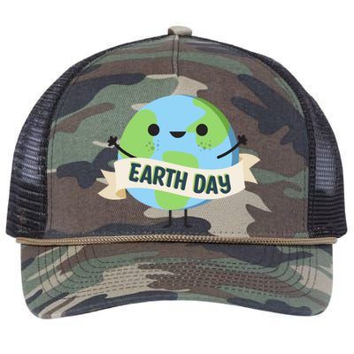 Happy Earth Day Retro Rope Trucker Hat Cap