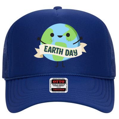 Happy Earth Day High Crown Mesh Back Trucker Hat