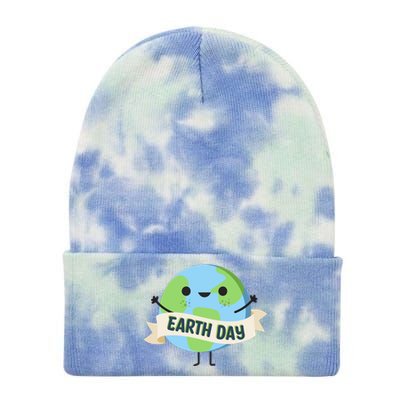 Happy Earth Day Tie Dye 12in Knit Beanie