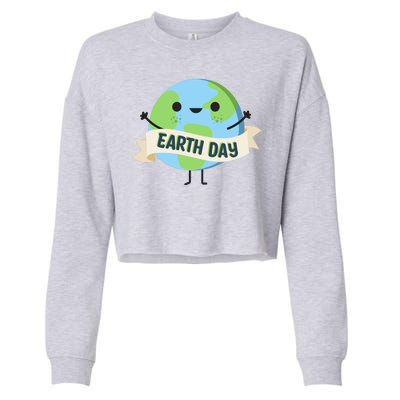 Happy Earth Day Cropped Pullover Crew