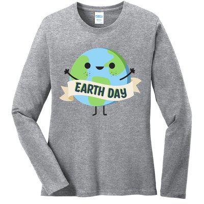 Happy Earth Day Ladies Long Sleeve Shirt