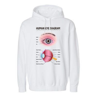 Human Eye Diagram Garment-Dyed Fleece Hoodie