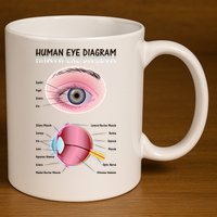Human Eye Diagram 11oz C Handle Ceramic Mug