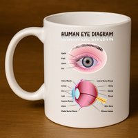Human Eye Diagram 11oz C Handle Ceramic Mug