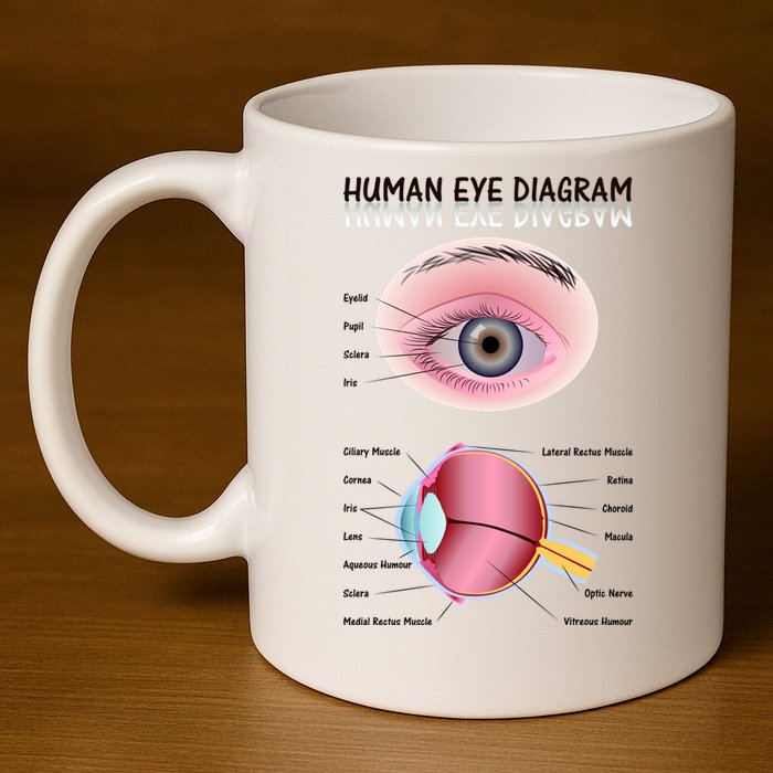 Human Eye Diagram 11oz C Handle Ceramic Mug
