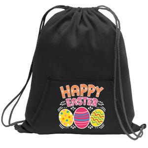 Happy Easter Day Colorful Egg Hunting Sweatshirt Cinch Pack Bag