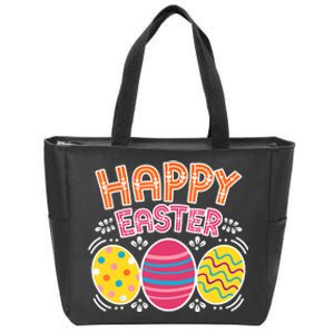 Happy Easter Day Colorful Egg Hunting Zip Tote Bag